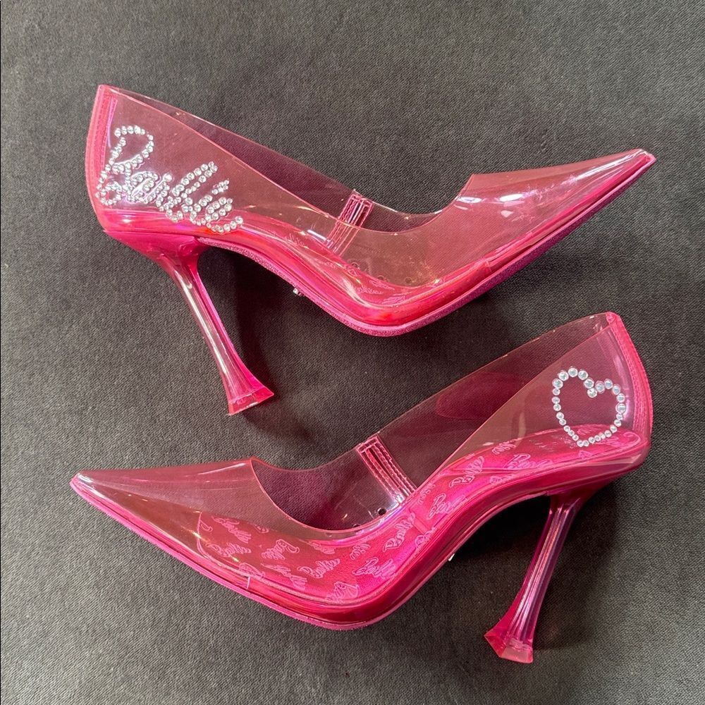 Barbie x ALDO Barbiestessy Collection Pink Translucent Pointed Toe Pumps 7.5 NEW - Picture 14 of 14